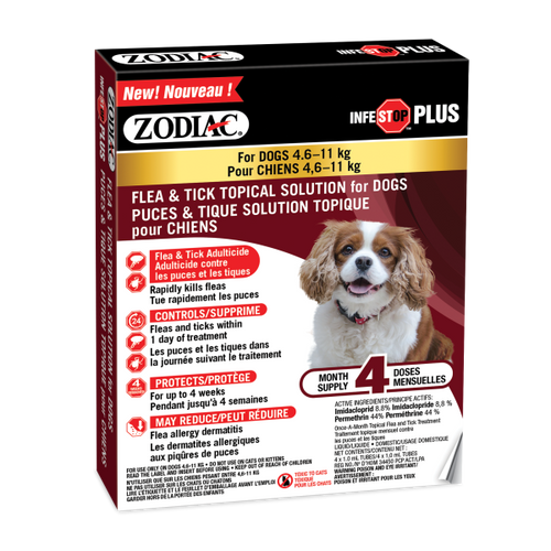 Zodiac Infestop Plus Flea & Tick Topical Solution for Dogs Between 4.6-11kg