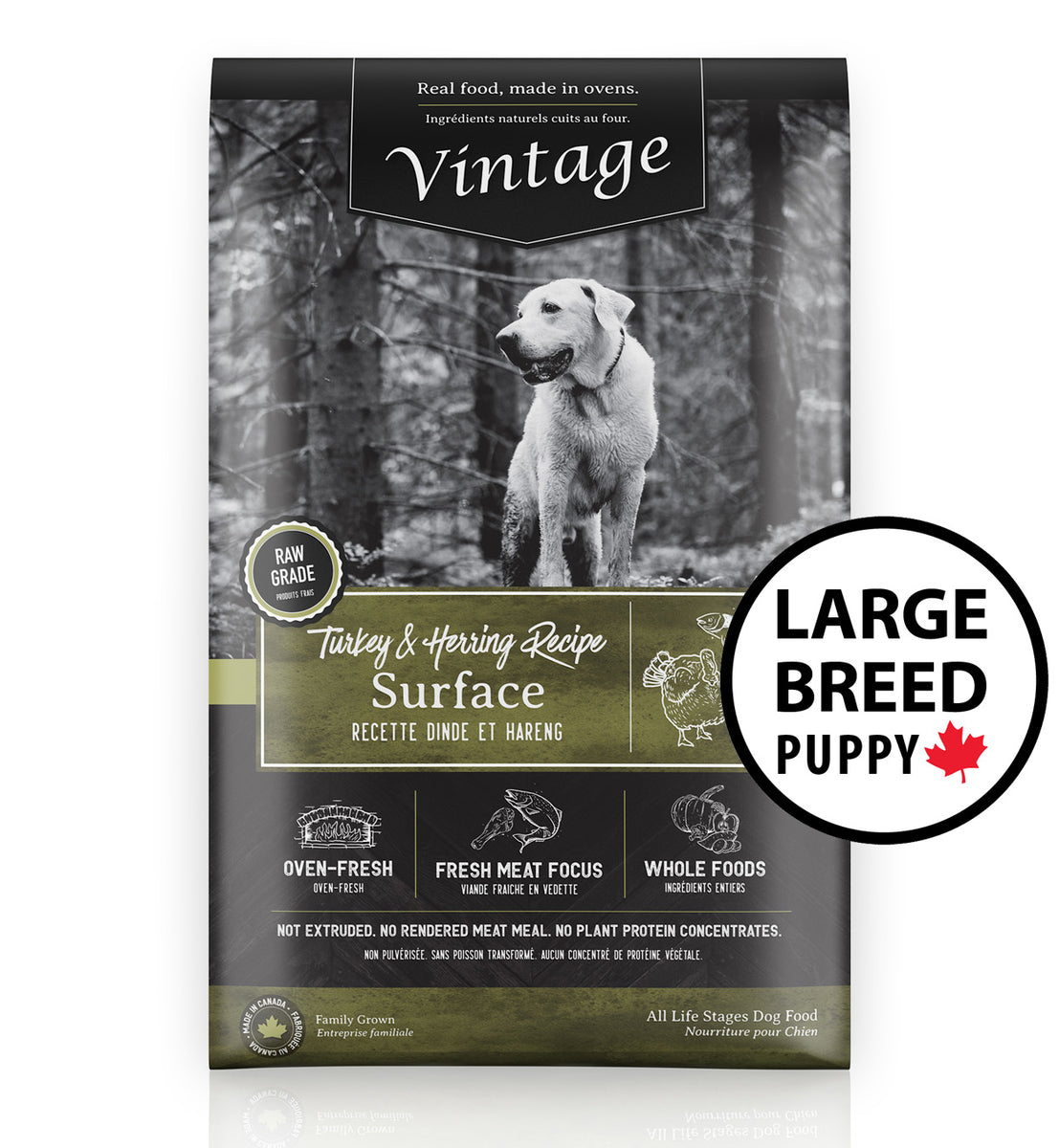 Vintage Oven Fresh Surface Turkey Herring Large Breed Puppy Dog Food Critters Pet Health Store