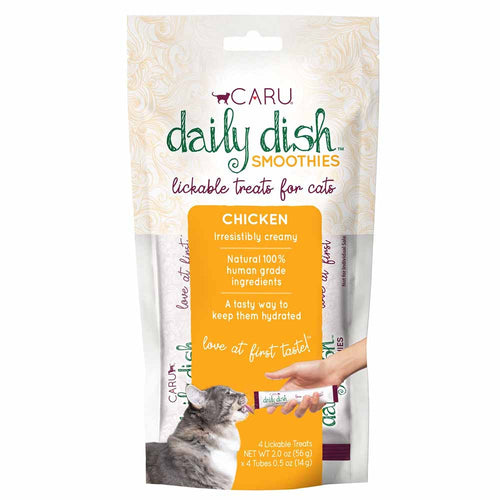 Caru Daily Dish Chicken Smoothies 56g Lickable Treats for Cats