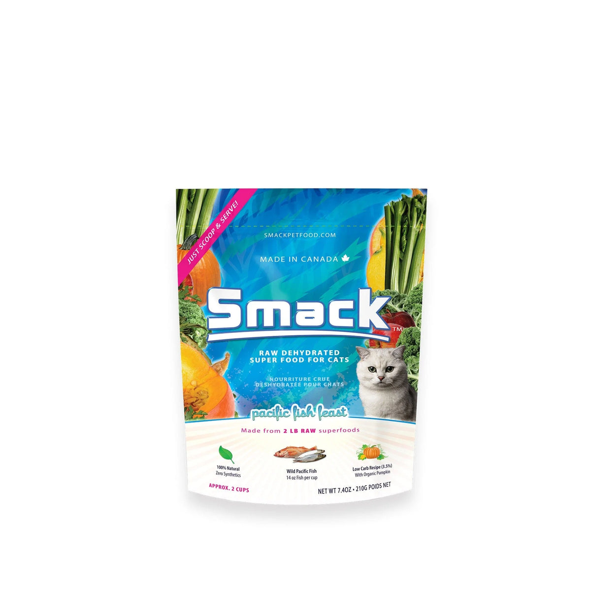 Smack Pacific Fish Feast Raw Dehydrated Cat Food Critters Pet Health
