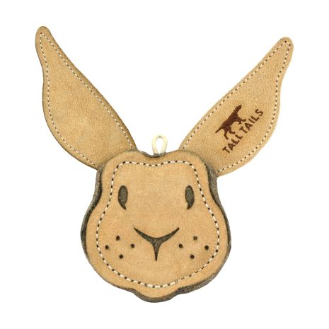Tall Tails Natural Leather Rabbit 4IN Dog Toy