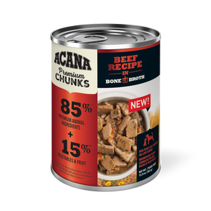Acana Premium Chunks 363g Beef Chunks Recipe In Bone Broth Canned Dog Food