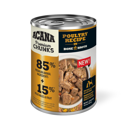 Acana Premium Chunks 363g Poultry Recipe In Bone Broth Canned Dog Food