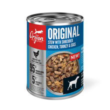 Load image into Gallery viewer, Orijen Premium Stew 363g Original Chicken, Turkey &amp; Eggs Recipe In Bone Broth Canned Dog Food