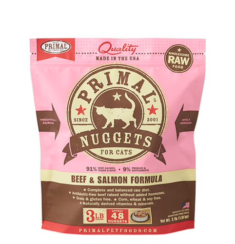 Primal Nuggets 3lbs Beef & Salmon Raw Cat Food