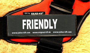 Julius K9 Harness Label Patch "Friendly" Set Of 2