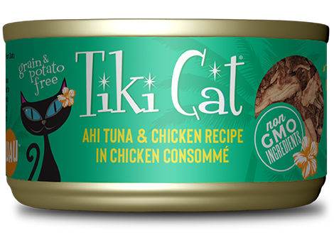 Tiki Cat Luau Ahi Tuna & Chicken Recipe in Chicken Consomme Cat Food