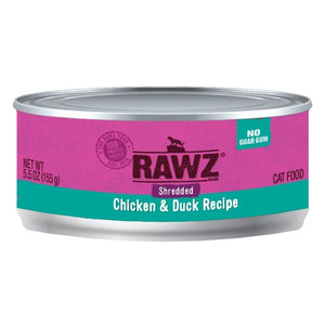 Rawz Shredded Chicken & Duck Canned Cat Food
