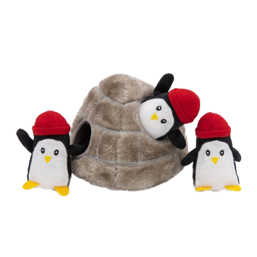 Holiday Item ZippyPaws Holiday Burrow Squeaker Toy Penguin Cave