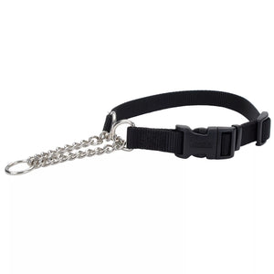 Coastal Adjustable Martingale Check Training Black With Buckle Dog Collar