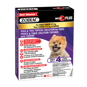 Zodiac Infestop Plus Flea & Tick Topical Solution for Dogs Under 4.5kg