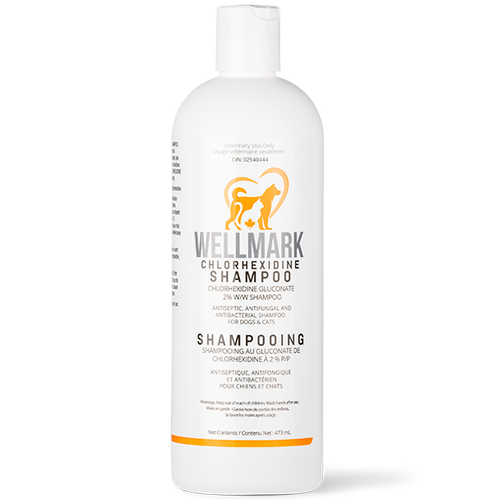 Wellmark Chlorhexidine Shampoo Itch Relief - Antiseptic, Antibacterial & Antifungal Shampoo 473ml Dog & Cat