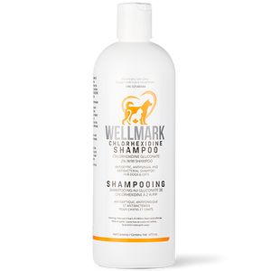 Wellmark Chlorhexidine Shampoo Itch Relief - Antiseptic, Antibacterial & Antifungal Shampoo 473ml Dog & Cat