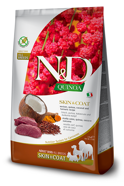 Farmina N&D Quinoa Skin+Coat Venison MED/MAXI Dog Food