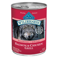 Blue Buffalo Wilderness Grain Free Salmon & Chicken Adult Canned Dog Food CASE 12 x 354g