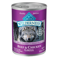 Blue Buffalo Wilderness Grain Free Beef & Chicken Grill Adult Canned Dog Food CASE 12 x 354g
