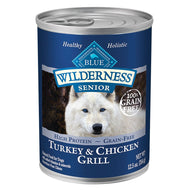 Blue Buffalo Wilderness Grain Free Senior Turkey & Chicken Canned Dog Food CASE 12 x 354g