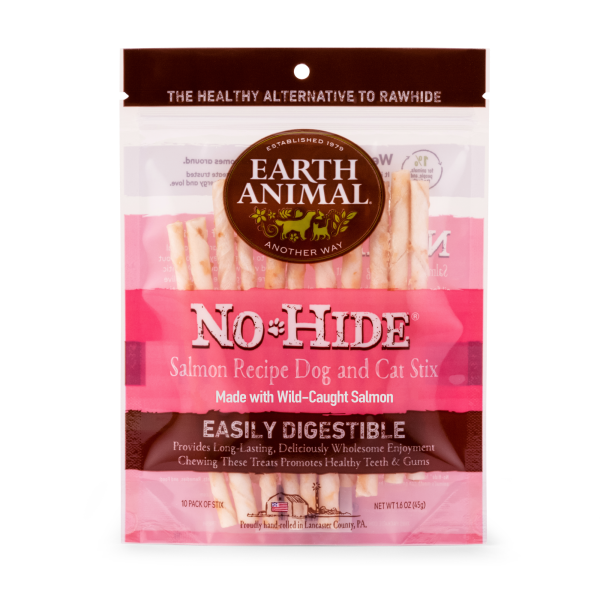 Earth Animal Dog and Cat No-Hide Wild Caught Salmon Stix Chews 10 Pack