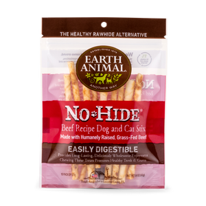 Earth Animal Dog and Cat No-Hide Grass-Fed Beef Stix Chews 10 Pack