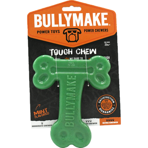 Bullymake Tough Chew Nylon Paw T-Bone Green Mint Flavour Dog Toy