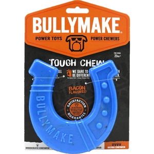 Bullymake Tough Chew Nylon Horseshoe Blue Bacon Flavour Dog Toy