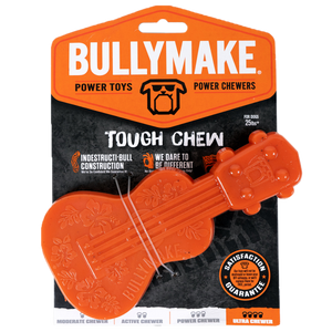 Bullymake Tough Chew Nylon Paw Ukulele Orange Peanut Butter Flavour Dog Toy