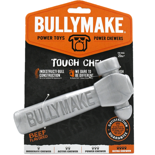 Bullymake Tough Chew Nylon Hammer Silver Beef Flavour Dog Toy