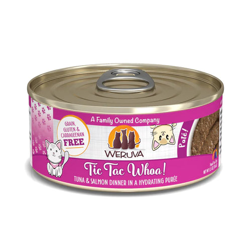 Weruva Cat Paté Tic Tac Whoa! Tuna & Salmon Dinner in a Hydrating Purée Cat Food