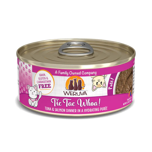 Weruva Cat Paté Tic Tac Whoa! Tuna & Salmon Dinner in a Hydrating Purée Cat Food