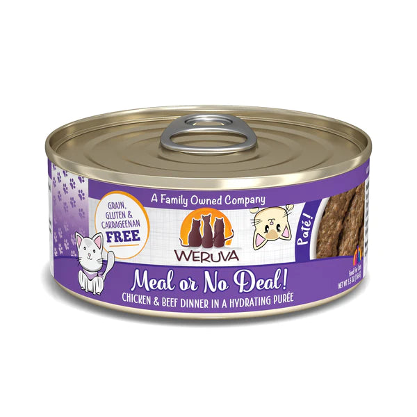 Weruva Cat Paté Meal or No Deal! Chicken & Beef Dinner in a Hydrating Purée Cat Food