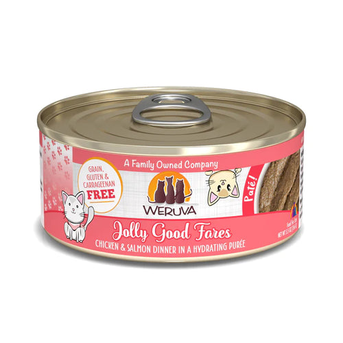 Weruva Jolly Good Fares Chicken & Salmon Dinner in a Hydrating Purée Cat Food