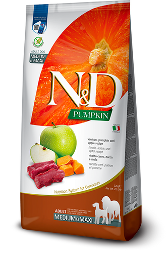 Farmina N&D Pumpkin, Venison and Apple Adult MED-MAXI Dog Food