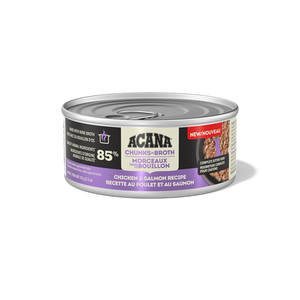 Acana Chunks in Broth Chicken & Salmon Recipe for Kittens 155g Canned Cat Food