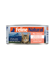 Load image into Gallery viewer, Feline Natural Lamb &amp; King Salmon Canned Cat Food Case 12 x 170g