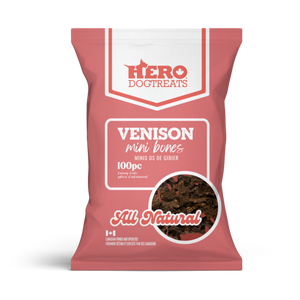 Hero Mini Bones Venison 100pk Dog Treats