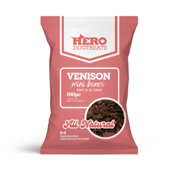 Hero Mini Bones Venison 100pk Dog Treats