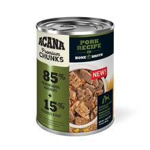 Load image into Gallery viewer, Acana Premium Chunks Pork Recipe In Bone Broth Canned Dog Food Case 12 x 363g