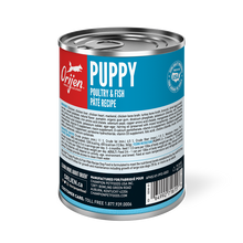 Load image into Gallery viewer, Orijen Premium Pate Puppy Poultry &amp; Fish Recipe In Bone Broth Canned Dog Food Case 12 x 363g