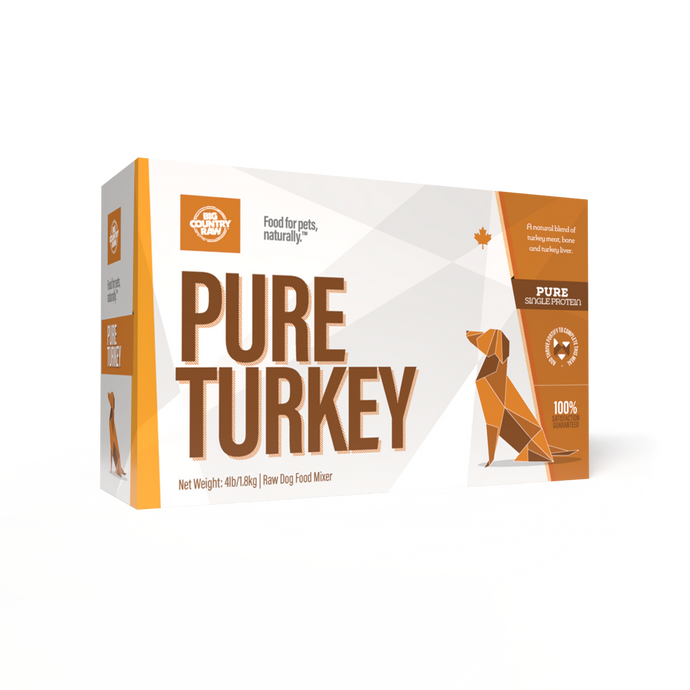 SPECIAL ORDER Big Country Raw Pure Turkey CARTON - 4 lb