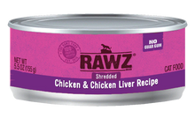 Load image into Gallery viewer, Rawz 156g Shredded Chicken &amp; Chicken Liver Canned Cat Food