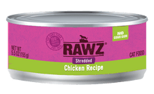 Load image into Gallery viewer, Rawz Shredded Chicken Canned Cat Food Case 24 x 156g