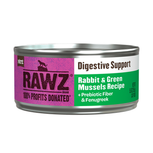 Rawz Digestive Support Rabbit and Green Mussels Canned Cat Food