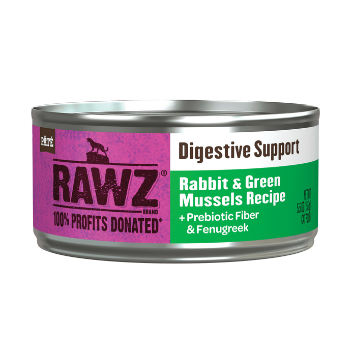 Rawz Digestive Support Rabbit and Green Mussels Canned Cat Food