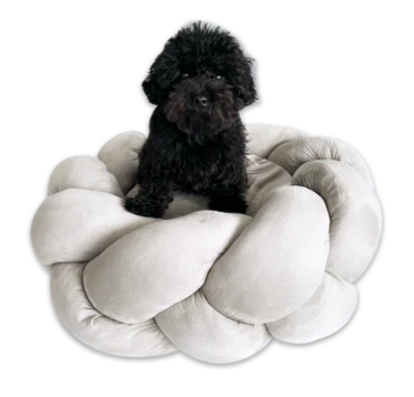 Goo-Eez Suede Braided Gray Dog Bed