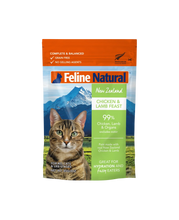 Load image into Gallery viewer, Feline Natural 85g Chicken &amp; Lamb Pouch Cat Food