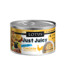 Load image into Gallery viewer, Lotus Grain-Free Just Juicy Chicken Stew Canned Cat Food Case 24 x 150g