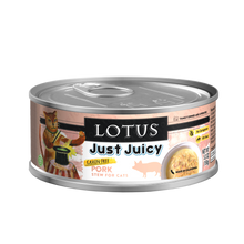 Load image into Gallery viewer, Lotus Grain-Free Just Juicy Pork Stew Canned Cat Food Case 24 x 150g