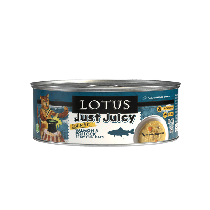 Lotus Grain-Free Just Juicy Salmon & Pollock Stew 150g Canned Cat Food