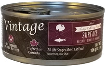 Load image into Gallery viewer, Vintage Surface Turkey &amp; Trout Moist Cat Food Case 24 x 156g
