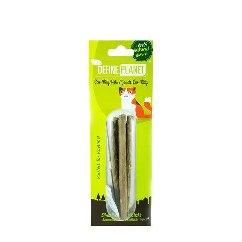 Define Planet Silver Vine Dental Sticks 6 Pack Cat Toy